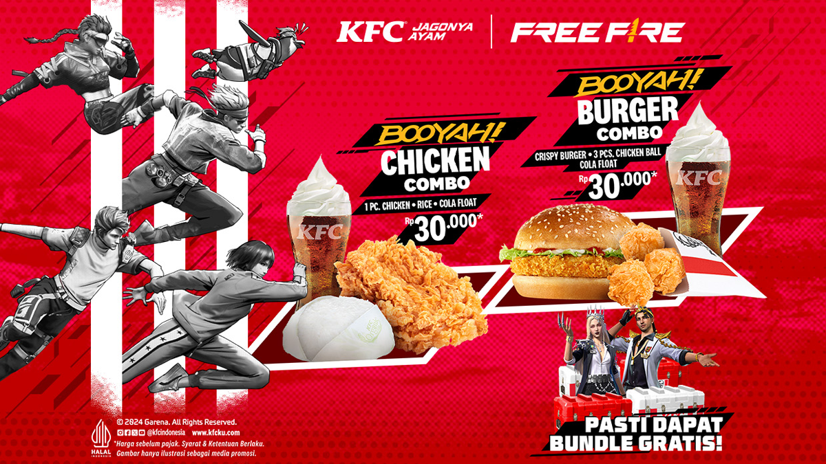 Kolaborasi dengan Free Fire, KFC Luncurkan “Booyah Combo” Berhadiah Bundle Eksklusif